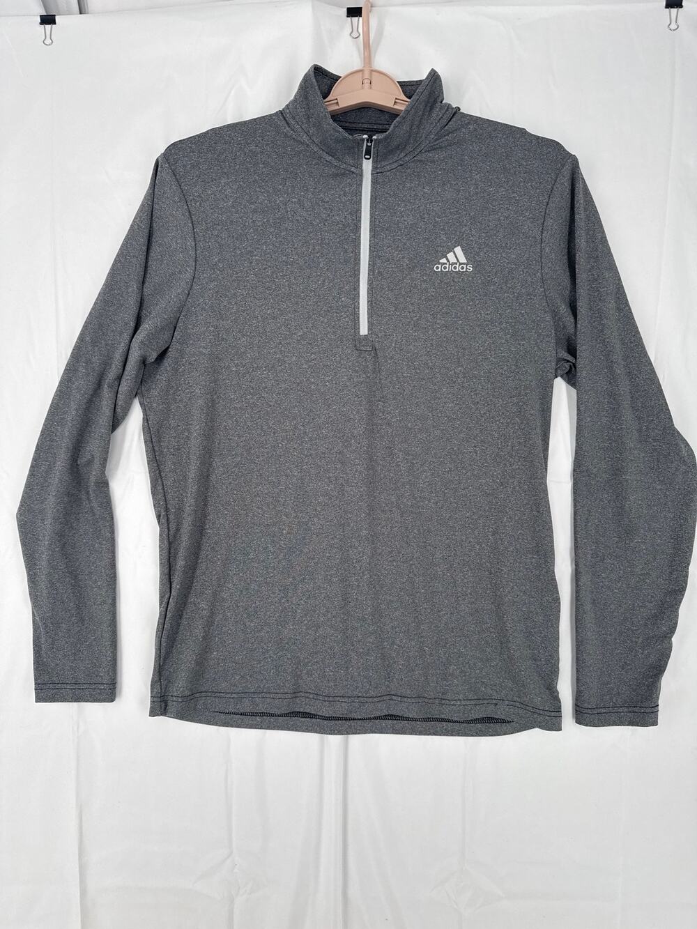 Adidas golf pullover 1/4 zip gray long sleeve sweatshirt size M RN#88387